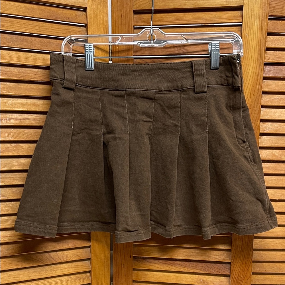 Leiyu Studio Brown Cotton Skirt